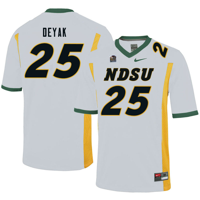 Men #25 Joe Deyak North Dakota State Bison College Football Jerseys Sale-White